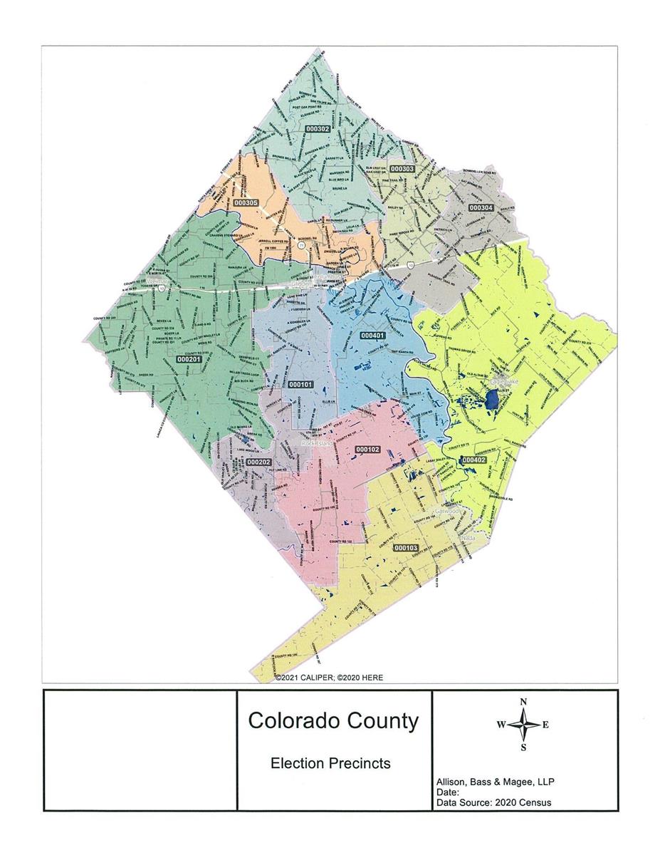 Colorado County Precinct Election Map